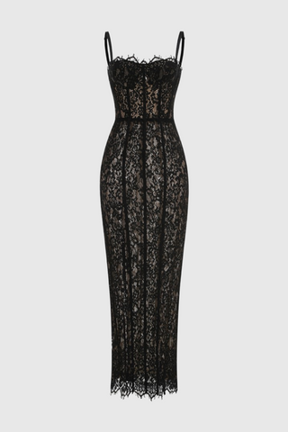 Jalana Lace Corset Midi Dress