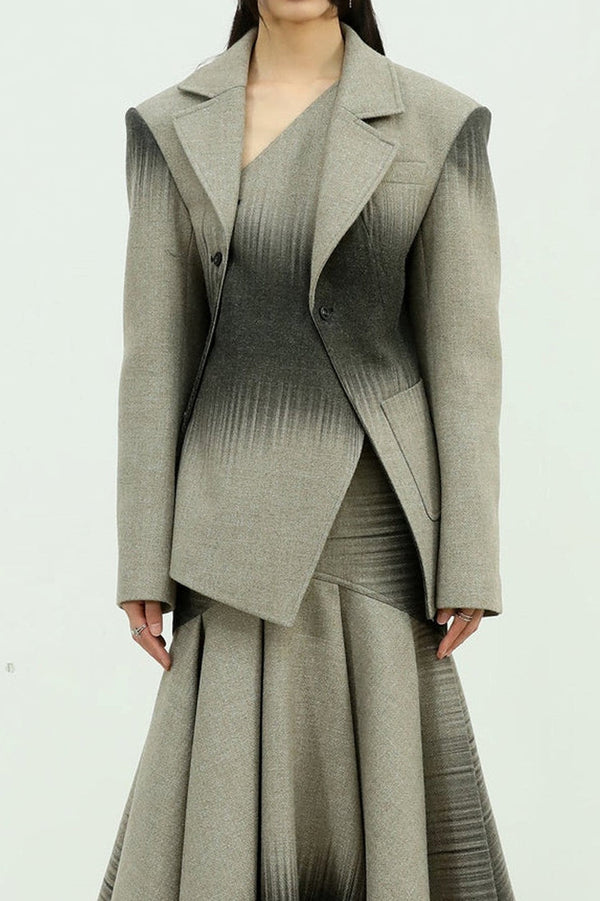 Juliana Printing Quilted Skirt & Jacket Set