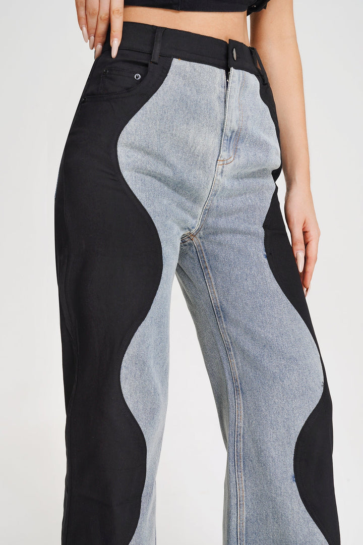 Kate Wave Spliced Jeans - Stellouette