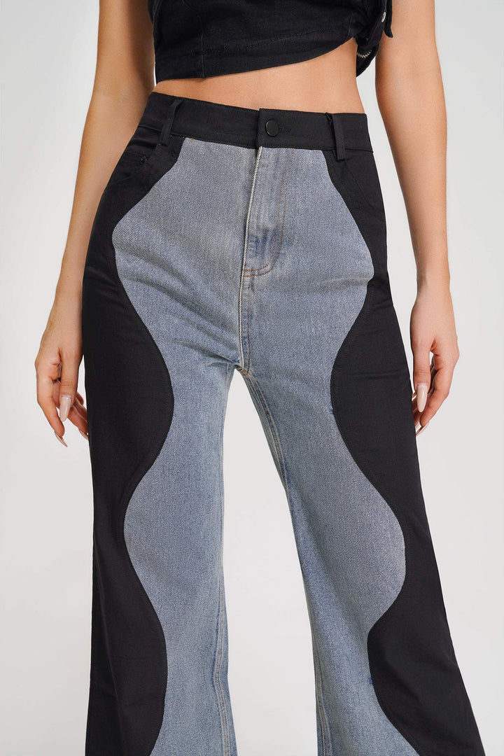 Kate Wave Spliced Jeans - Stellouette