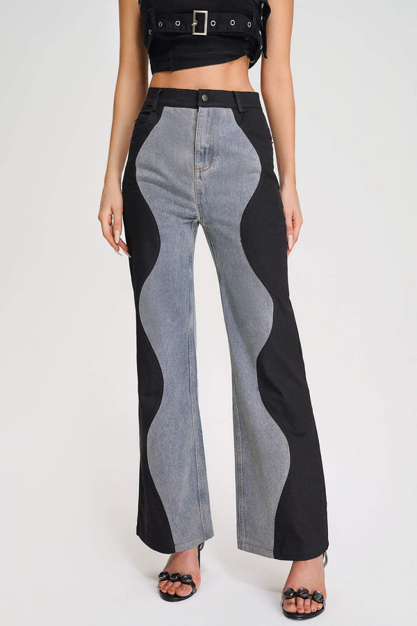 Kate Wave Spliced Jeans - Stellouette