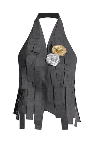 Kelsey Fringe Halter Top