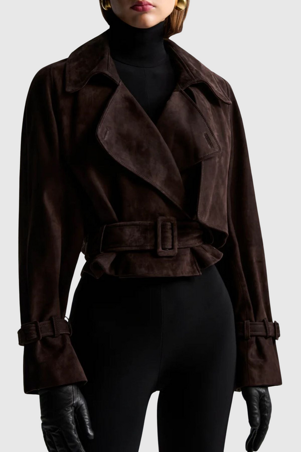 Kevon Cropped Suede Jacket