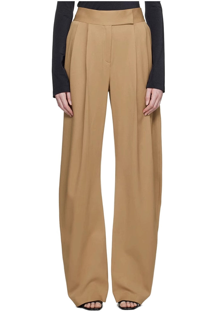 Lana Cutout Asymmetric Blazer and Pants - Brown - Stellouette