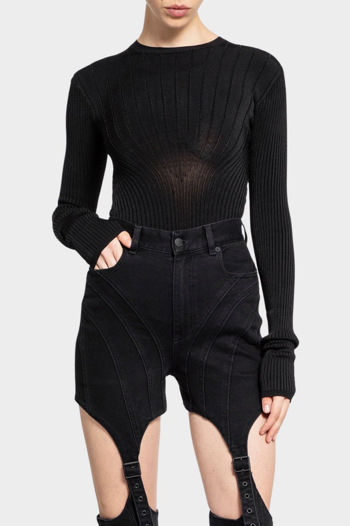 Linnea Cutout Buckled Jeans - Black - Stellouette