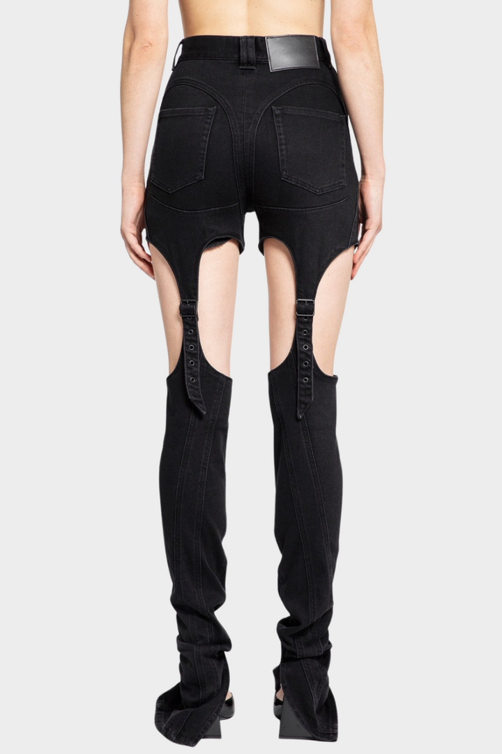 Linnea Cutout Buckled Jeans - Black - Stellouette