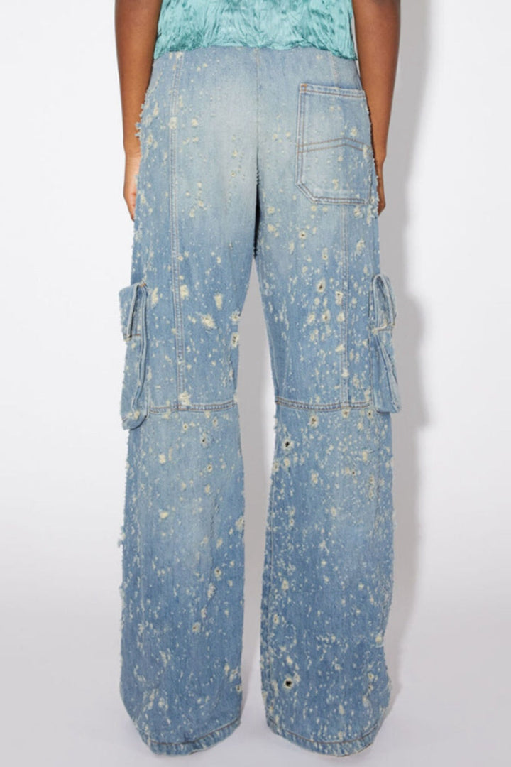 Loretta Distressed Cargo Jeans - Stellouette