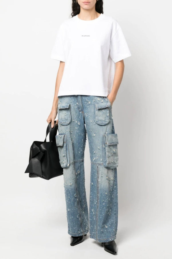 Loretta Distressed Cargo Jeans - Stellouette
