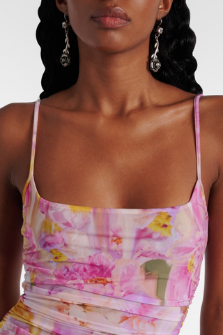 Ludema Floral Appliqué Print Maxi Dress