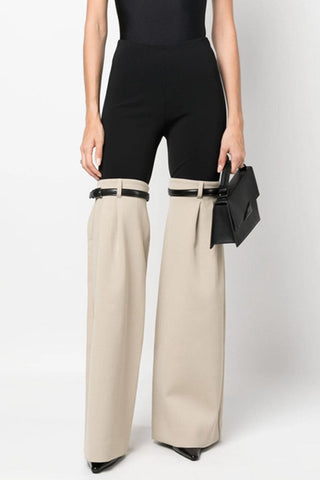Madilyn Patchwork Jeans - Beige - Stellouette