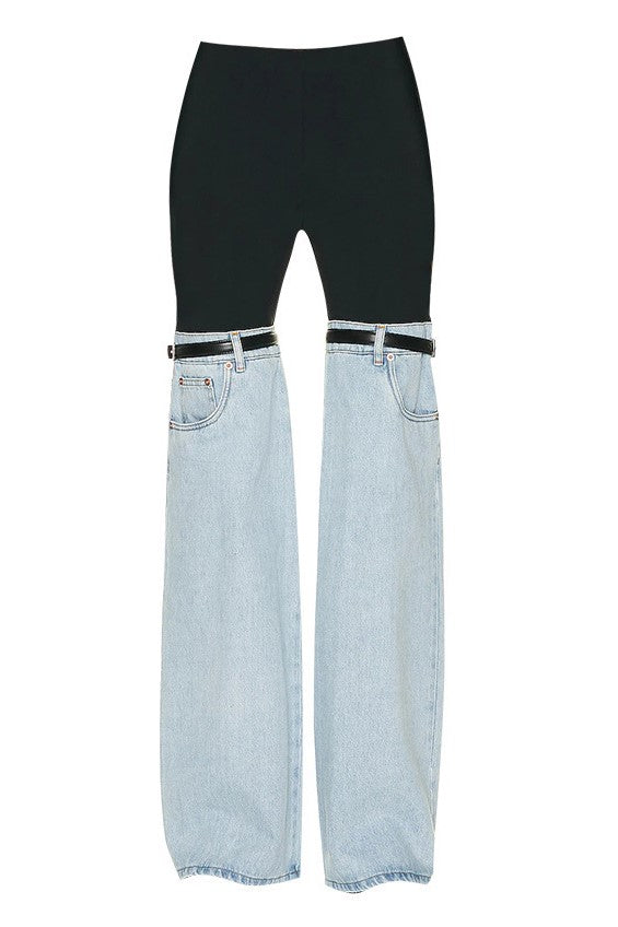Madilyn Patchwork Jeans - Blue - Stellouette