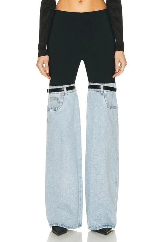 Madilyn Patchwork Jeans - Blue - Stellouette