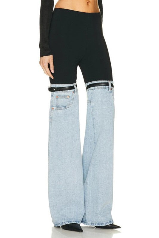 Madilyn Patchwork Jeans - Blue - Stellouette