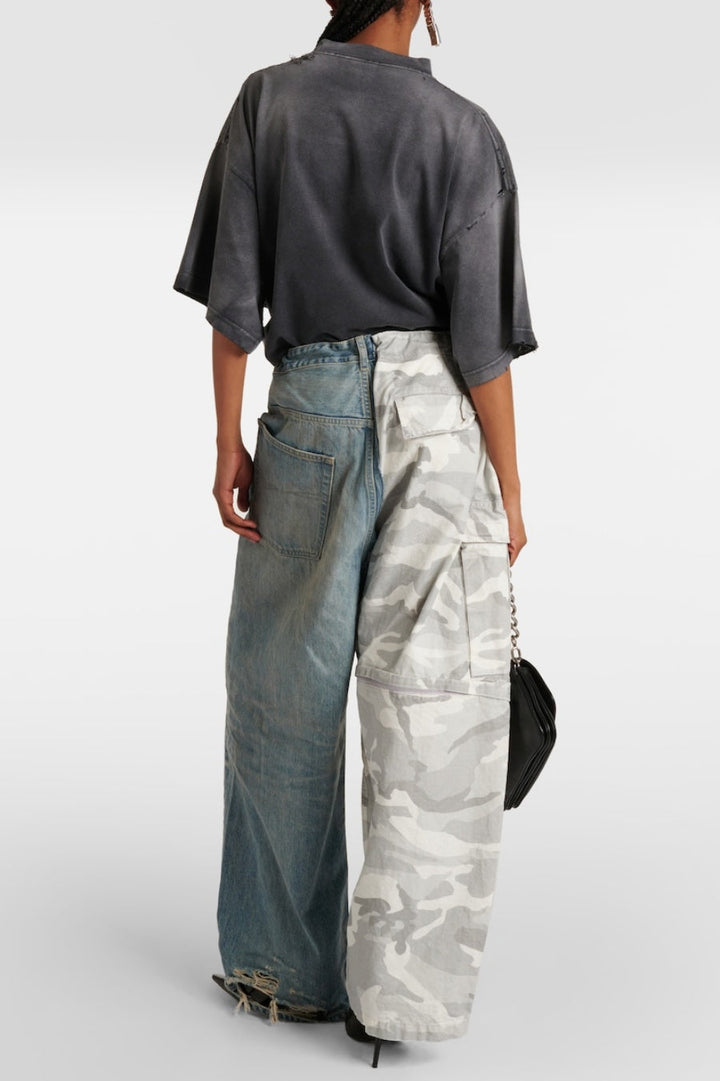 Mavis Camouflage Patchwork Cargo Jeans - Stellouette