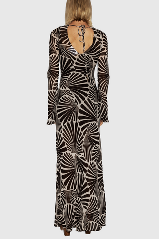 Milada Print Maxi Silk Dress