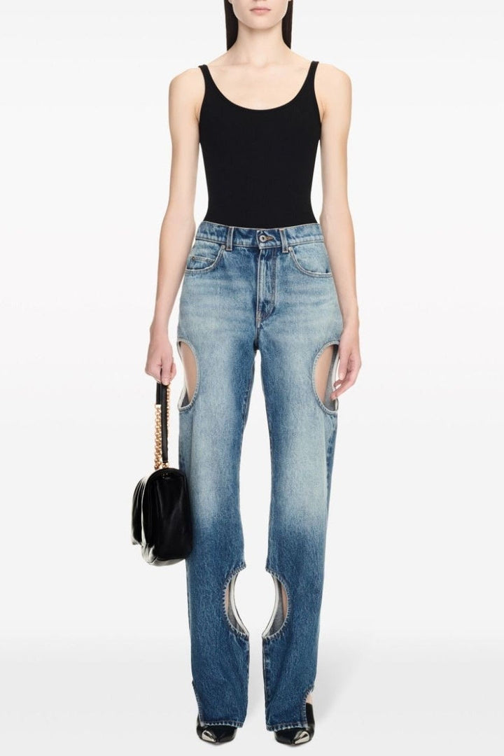 Nalan Circle Hollow Jeans - Stellouette