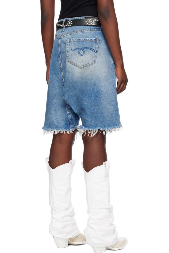 Natelie Blue Twister Denim Shorts - Stellouette