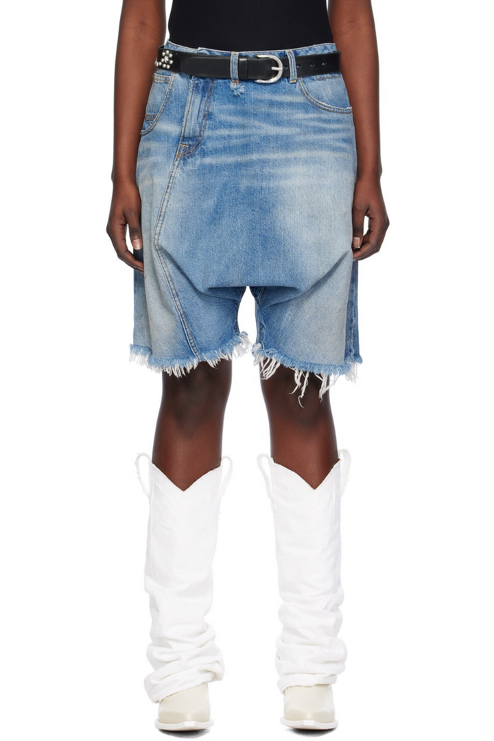 Natelie Blue Twister Denim Shorts - Stellouette