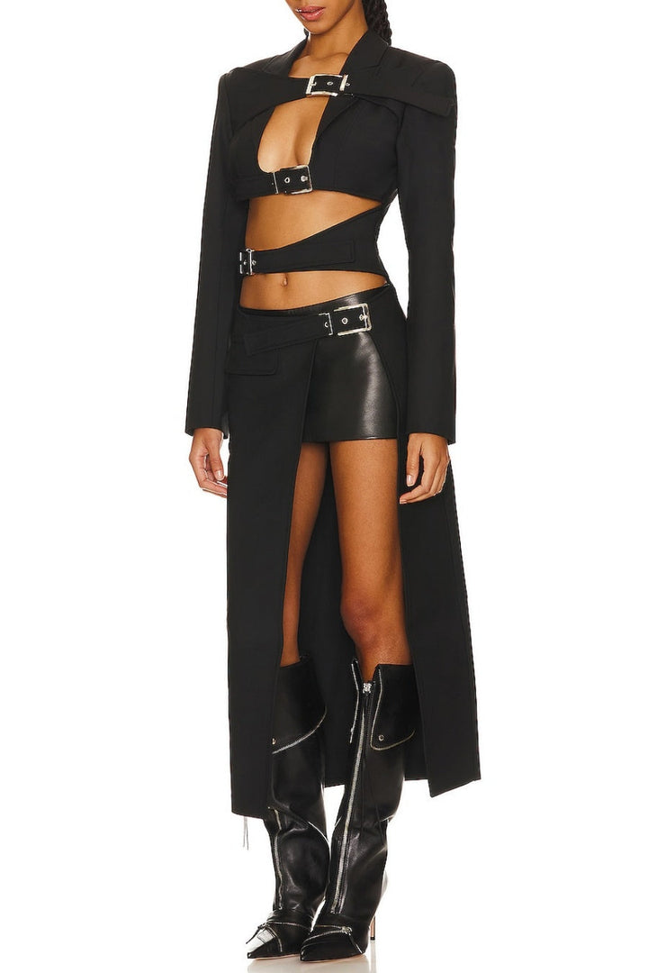 Nevaeh Cutout Buckle Trench - Stellouette