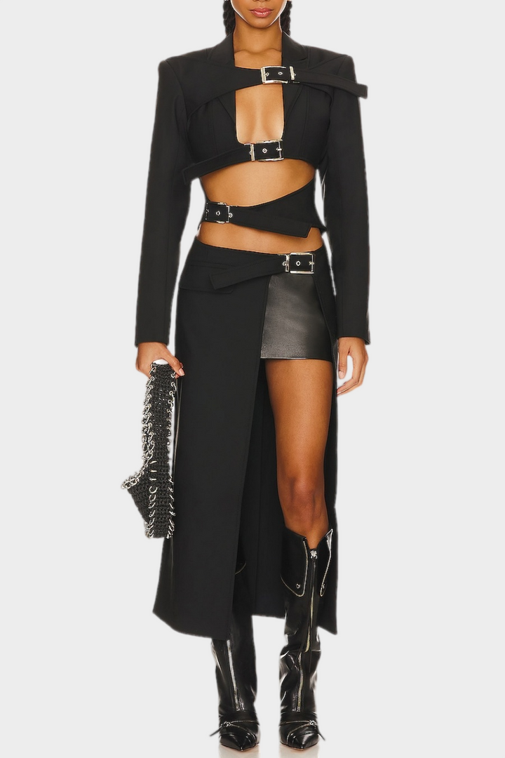 Nevaeh Cutout Buckle Trench - Stellouette