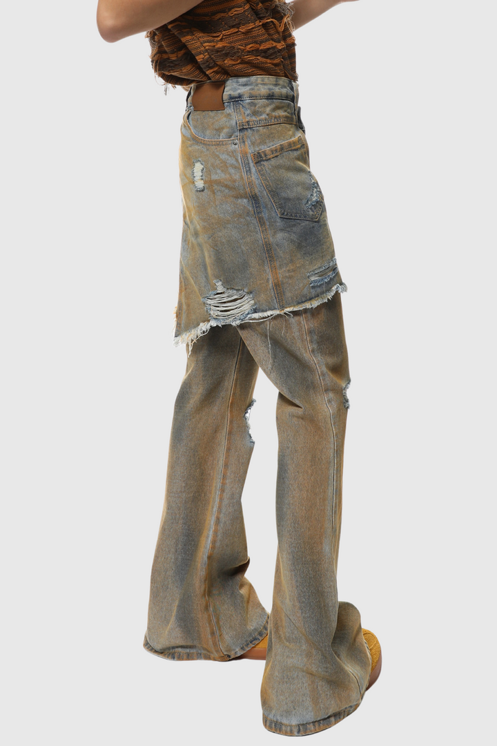 Parlene Asymmetric Distressed Jeans - Stellouette