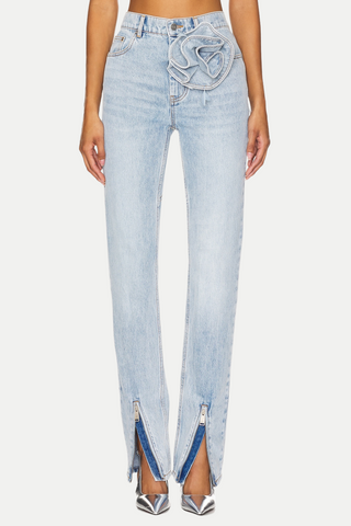 Quinta Floral Zip-Hem Skinny Jeans - Stellouette