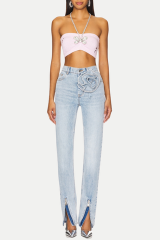 Quinta Floral Zip-Hem Skinny Jeans - Stellouette