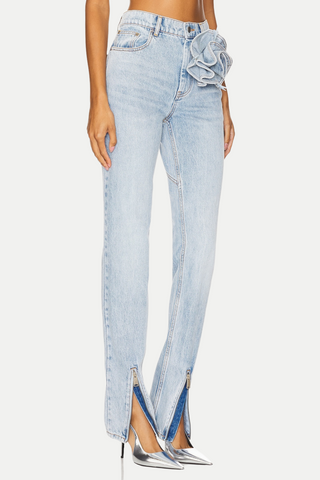 Quinta Floral Zip-Hem Skinny Jeans - Stellouette
