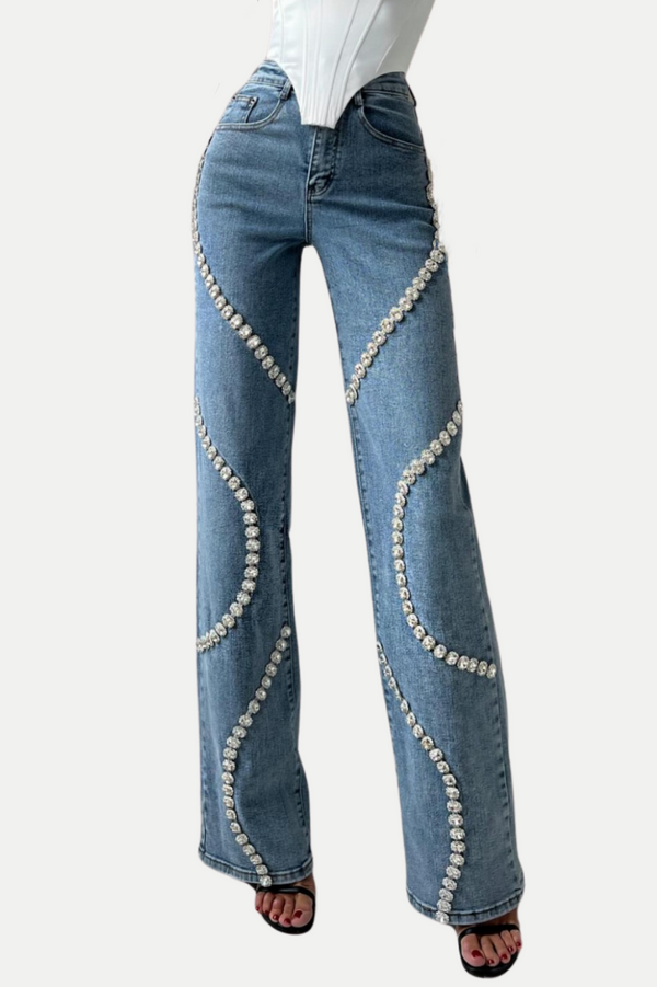 Rabia Rhinestone Jeans - Stellouette