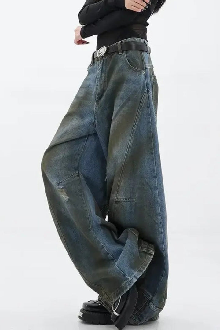 Raissa Deconstruct Torn Wide Jeans - Stellouette