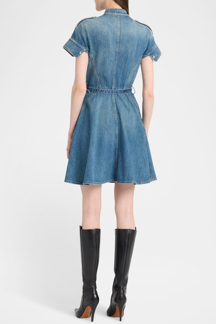 Rigby Belted Denim Mini Dress - Stellouette