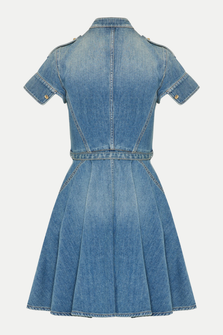 Rigby Belted Denim Mini Dress - Stellouette
