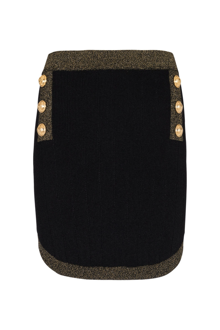 Ryvia Buttoned Knit Mini Skirt and Cardigan - Stellouette