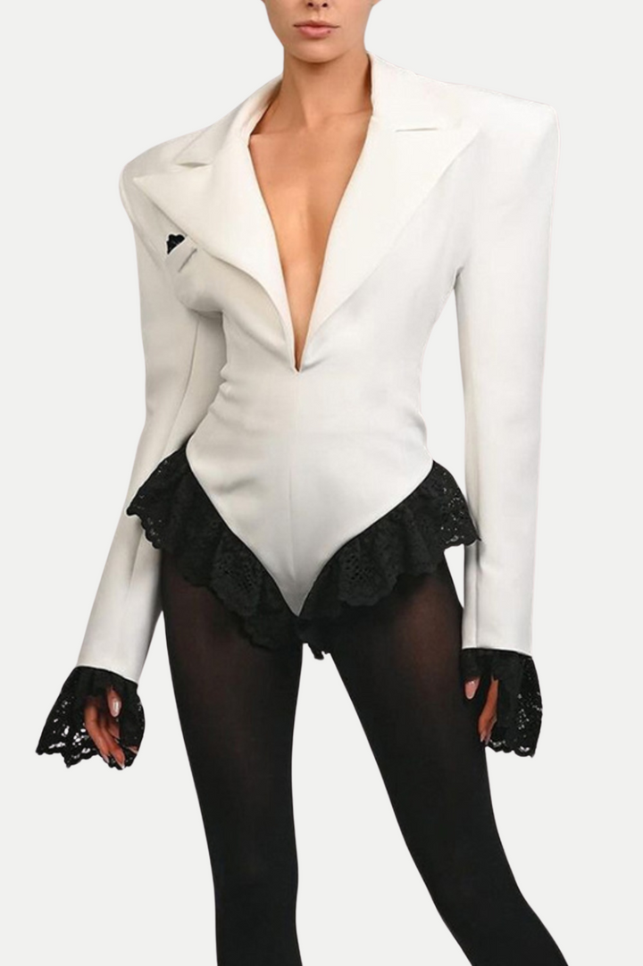 Sabah Lace Romper - White - Stellouette