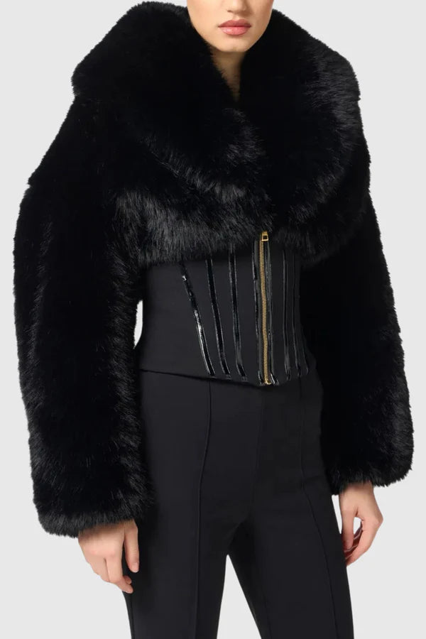 Susty Faux Fur Corset Jacket