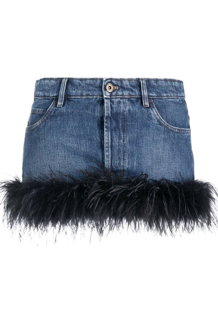 Ruth Feather Denim Skirt Set - Stellouette