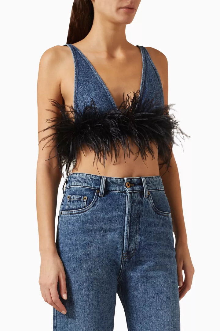 Ruth Feather Denim Skirt Set - Stellouette