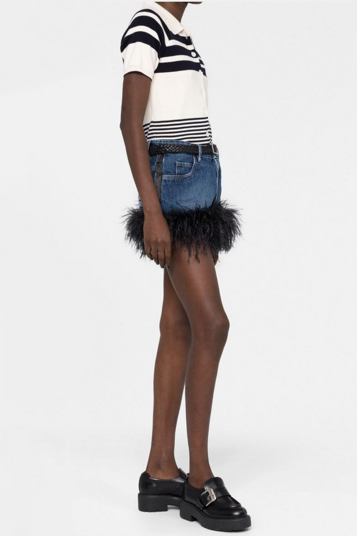 Ruth Feather Denim Skirt Set - Stellouette