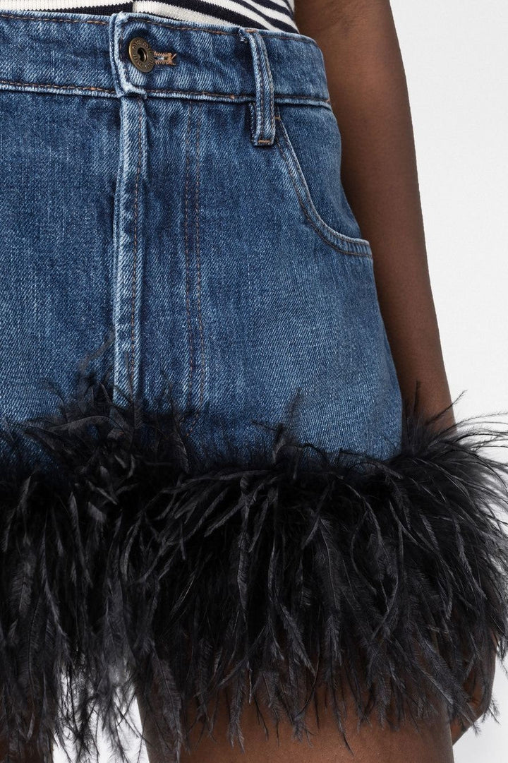 Ruth Feather Denim Skirt Set - Stellouette