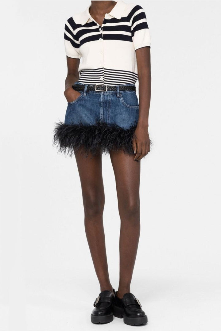 Ruth Feather Denim Skirt Set - Stellouette