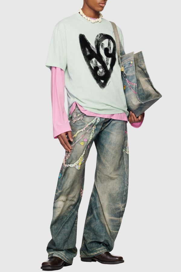 Yenpha Chain Print Wide Jeans - Stellouette